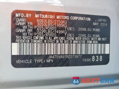 Zdjęcie 13 z 13 samochodu: 2024 MITSUBISHI OUTLANDER SE VIN:JA4T5VA97RZ073877 - miniatura