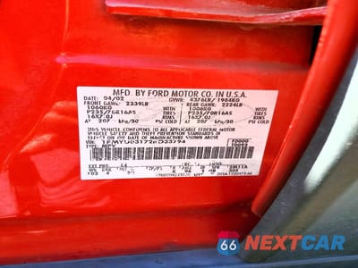 Zdjęcie 12 z 12 samochodu: 2002 FORD ESCAPE VIN:1FMYU03172KD33794 - miniatura
