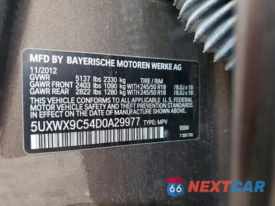 Zdjęcie 13 z 13 samochodu: 2013 BMW X3 XDRIVE28I VIN:5UXWX9C54D0A29977 - miniatura