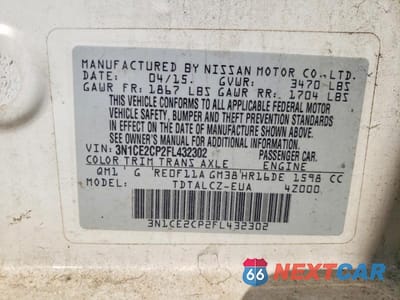Zdjęcie 13 z 13 samochodu: 2015 NISSAN VERSA NOTE S PLUS VIN:3N1CE2CP2FL432302 - miniatura