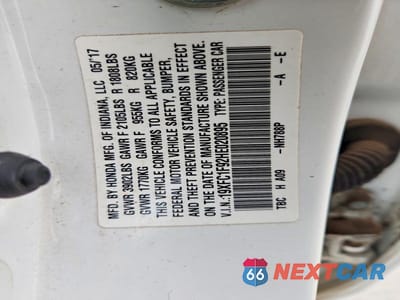 Zdjęcie 13 z 13 samochodu: 2017 HONDA CIVIC TOURING VIN:19XFC1F92HE020895 - miniatura