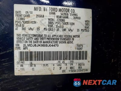 Zdjęcie 13 z 13 samochodu: 2011 LINCOLN MKX VIN:2LMDJ8JK9BBJ04470 - miniatura