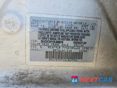 Zdjęcie 12 z 12 samochodu: 2013 NISSAN VERSA 1.6 S VIN:3N1CN7AP1DL869916 - miniatura
