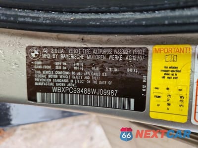 Zdjęcie 14 z 14 samochodu: 2008 BMW X3 3.0SI VIN:WBXPC93488WJ09987 - miniatura