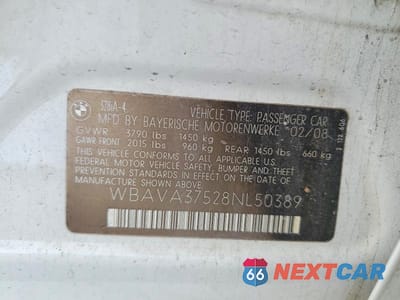 Zdjęcie 12 z 12 samochodu: 2008 BMW 328 I VIN:WBAVA37528NL50389 - miniatura