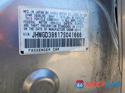 Zdjęcie 12 z 12 samochodu: 2007 HONDA FIT S VIN:JHMGD38617S041666 - miniatura