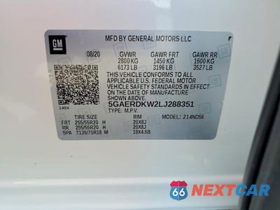 Zdjęcie 13 z 13 samochodu: 2020 BUICK ENCLAVE AVENIR VIN:5GAERDKW2LJ288351 - miniatura