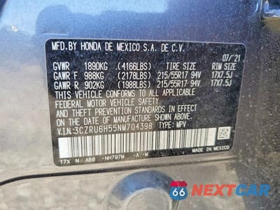 Zdjęcie 13 z 13 samochodu: 2022 HONDA HR-V EX VIN:3CZRU6H55NM704398 - miniatura