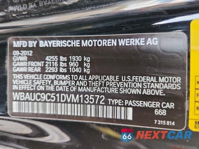 Zdjęcie 12 z 12 samochodu: 2013 BMW 135 I VIN:WBAUC9C51DVM13572 - miniatura