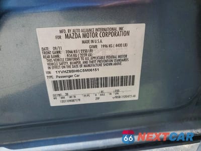 Zdjęcie 13 z 13 samochodu: 2012 MAZDA 6 I VIN:1YVHZ8BH6C5M06151 - miniatura