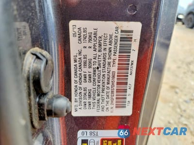 Zdjęcie 13 z 13 samochodu: 2013 HONDA CIVIC LX VIN:2HGFG3B57DH516603 - miniatura