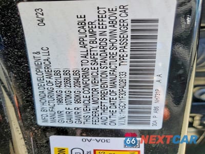 Zdjęcie 12 z 12 samochodu: 2023 HONDA ACCORD EX VIN:1HGCY1F30PA026133 - miniatura