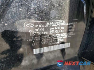Zdjęcie 12 z 12 samochodu: 2017 HYUNDAI SONATA SE VIN:5NPE24AF2HH480681 - miniatura