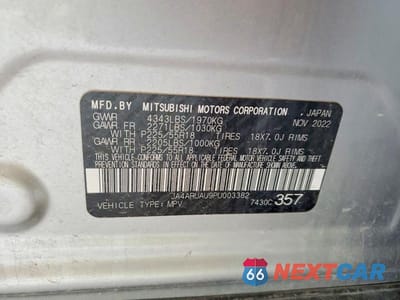 Zdjęcie 14 z 14 samochodu: 2023 MITSUBISHI OUTLANDER SPORT S VIN:JA4ARUAU9PU003382 - miniatura