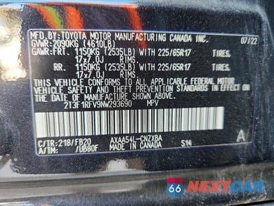 Zdjęcie 13 z 13 samochodu: 2022 TOYOTA RAV4 LE VIN:2T3F1RFV9NW293690 - miniatura
