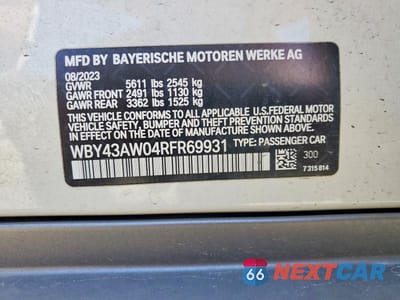 Zdjęcie 13 z 13 samochodu: 2024 BMW I4 EDRIVE 35 VIN:WBY43AW04RFR69931 - miniatura