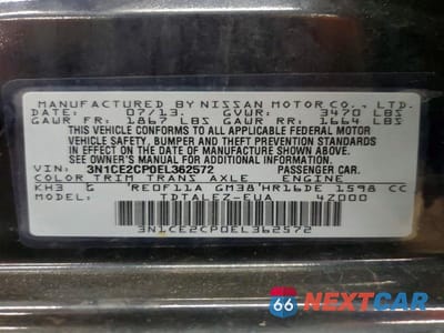 Zdjęcie 12 z 12 samochodu: 2014 NISSAN VERSA NOTE SV VIN:3N1CE2CP0EL362572 - miniatura