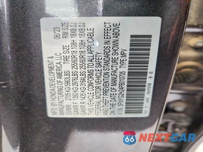 Zdjęcie 13 z 13 samochodu: 2023 HONDA PILOT LX VIN:5FNYG2H24PB010705 - miniatura