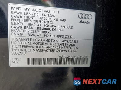 Zdjęcie 13 z 13 samochodu: 2012 AUDI Q7 PREMIUM PLUS VIN:WA1LMAFE9CD005330 - miniatura