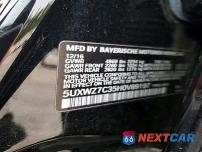 Zdjęcie 13 z 13 samochodu: 2017 BMW X3 SDRIVE28I VIN:5UXWZ7C35H0V89197 - miniatura
