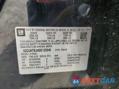 Zdjęcie 12 z 12 samochodu: 2016 CHEVROLET SILVERADO K1500 HIGH COUNTRY VIN:3GCUKTEJ4GG125846 - miniatura