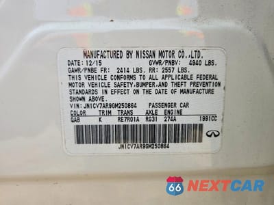 Zdjęcie 12 z 12 samochodu: 2016 INFINITI Q50 2.0T PREMIUM VIN:JN1CV7AR9GM250864 - miniatura