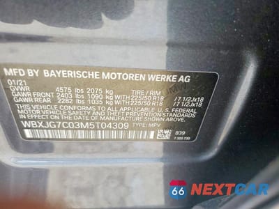 Zdjęcie 13 z 13 samochodu: 2021 BMW X1 SDRIVE28I VIN:WBXJG7C03M5T04309 - miniatura
