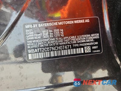 Zdjęcie 13 z 13 samochodu: 2022 BMW 740 I VIN:WBA7T2C07NCH07471 - miniatura