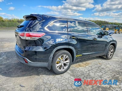 Trzecie zdjęcie samochodu z tyłu: 2014 TOYOTA HIGHLANDER XLE VIN:5TDJKRFH6ES024713 - miniatura