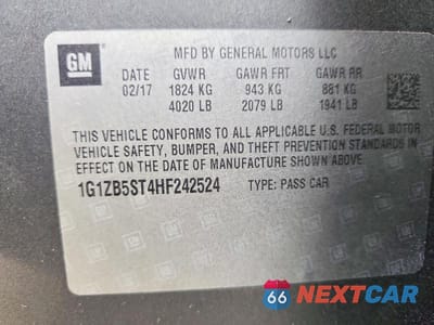 Zdjęcie 12 z 12 samochodu: 2017 CHEVROLET MALIBU LS VIN:1G1ZB5ST4HF242524 - miniatura