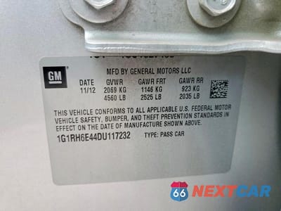 Zdjęcie 12 z 12 samochodu: 2013 CHEVROLET VOLT VIN:1G1RH6E44DU117232 - miniatura