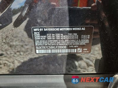 Zdjęcie 14 z 14 samochodu: 2019 BMW X3 SDRIVE30I VIN:5UXTR7C58KLF28908 - miniatura
