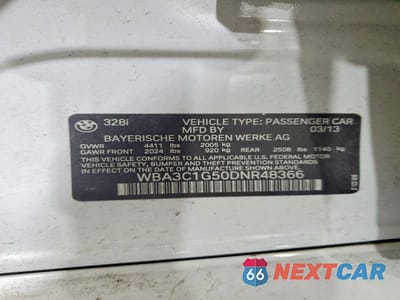 Zdjęcie 12 z 12 samochodu: 2013 BMW 328 I SULEV VIN:WBA3C1G50DNR48366 - miniatura