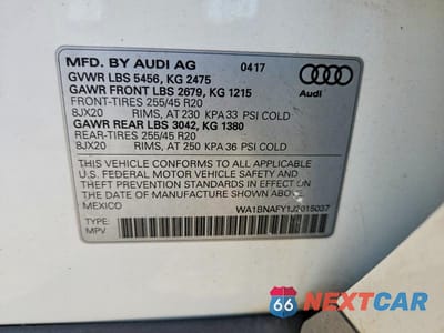 Zdjęcie 12 z 12 samochodu: 2018 AUDI Q5 PREMIUM PLUS VIN:WA1BNAFY1J2015037 - miniatura