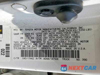 Zdjęcie 12 z 12 samochodu: 2007 TOYOTA TACOMA PRERUNNER V6 VIN:5TEJU62N87Z415548 - miniatura