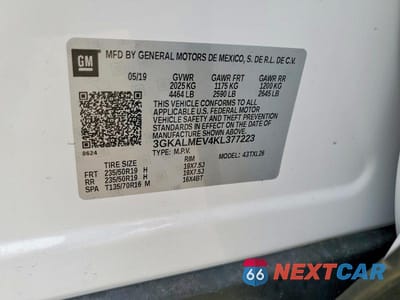 Zdjęcie 12 z 12 samochodu: 2019 GMC TERRAIN SLE VIN:3GKALMEV4KL377223 - miniatura