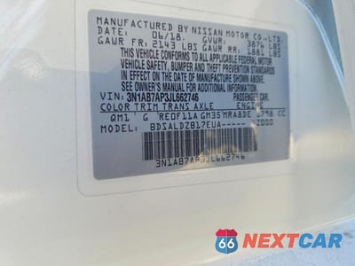Zdjęcie 12 z 12 samochodu: 2018 NISSAN SENTRA SV VIN:3N1AB7AP3JL662746 - miniatura