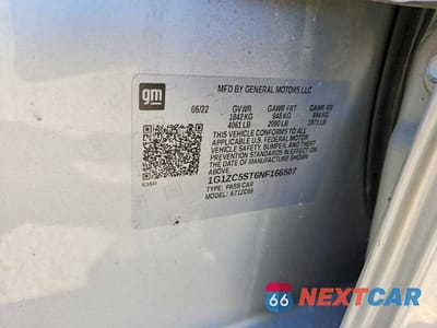 Zdjęcie 12 z 12 samochodu: 2022 CHEVROLET MALIBU LS VIN:1G1ZC5ST6NF166507 - miniatura