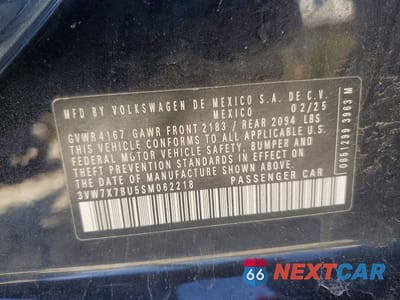 Zdjęcie 12 z 12 samochodu: 2025 VOLKSWAGEN JETTA SE VIN:3VW7X7BU5SM062218 - miniatura