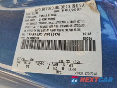 Zdjęcie 12 z 12 samochodu: 1998 FORD MUSTANG GT VIN:1FAFP45X4WF165970 - miniatura