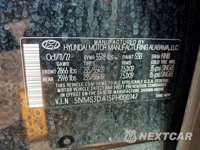Zdjęcie 13 z 13 samochodu: 2023 HYUNDAI SANTA FE SEL PREMIUM VIN:5NMS3DA15PH000147 - miniatura
