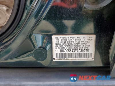 Zdjęcie 13 z 13 samochodu: 2000 HONDA ACCORD LX VIN:1HGCG564XYA030775 - miniatura