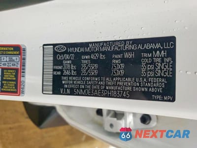 Zdjęcie 13 z 13 samochodu: 2023 HYUNDAI TUCSON LIMITED VIN:5NMJE3AE3PH183745 - miniatura
