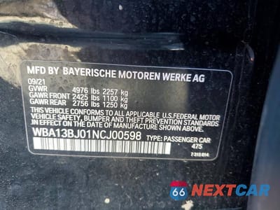 Zdjęcie 12 z 12 samochodu: 2022 BMW 530 XI VIN:WBA13BJ01NCJ00598 - miniatura