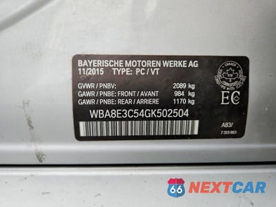 Zdjęcie 12 z 12 samochodu: 2016 BMW 328 XI SULEV VIN:WBA8E3C54GK502504 - miniatura