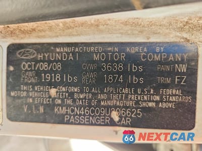 Zdjęcie 13 z 13 samochodu: 2009 HYUNDAI ACCENT GLS VIN:KMHCN46C09U306625 - miniatura