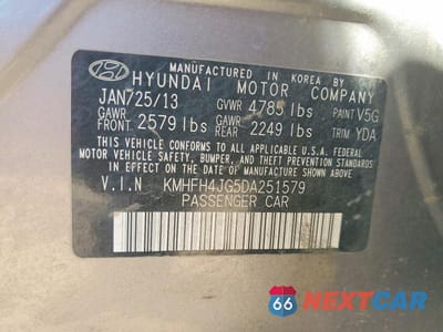 Zdjęcie 12 z 12 samochodu: 2013 HYUNDAI AZERA BASE VIN:KMHFH4JG5DA251579 - miniatura