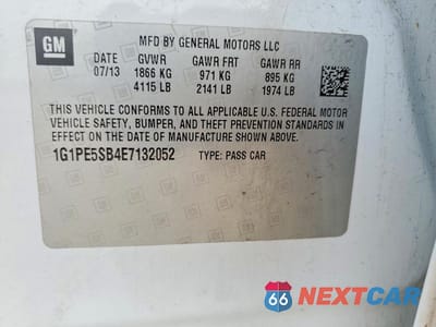 Zdjęcie 12 z 12 samochodu: 2014 CHEVROLET CRUZE LT VIN:1G1PE5SB4E7132052 - miniatura