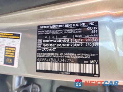 Zdjęcie 12 z 12 samochodu: 2020 MERCEDES-BENZ GLE 350 4MATIC VIN:4JGFB4KB6LA049224 - miniatura