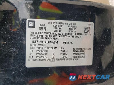 Zdjęcie 13 z 13 samochodu: 2012 GMC YUKON XL DENALI VIN:1GKS1MEFXCR139051 - miniatura